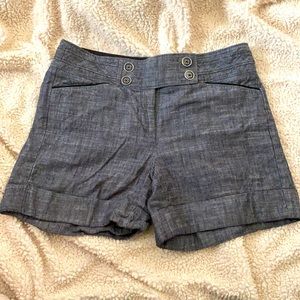 White House Black Market Gray Linen Shorts